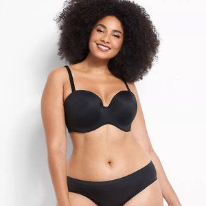 Cacique Black Multi-Way Boost Strapless Bra 46DDD